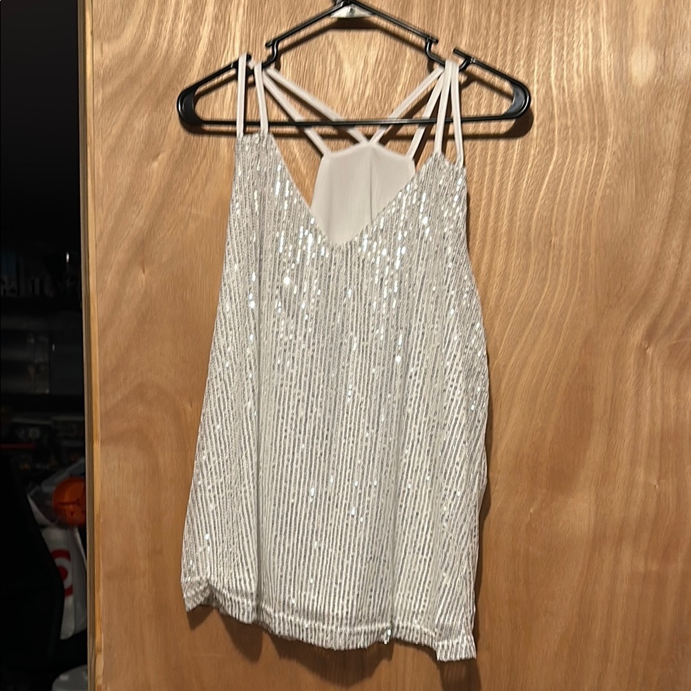 White Sequin Women's Top